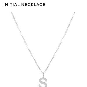 Atolea Initial Necklace - Silver 'S' Letter Pendant